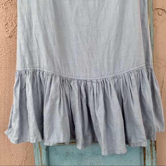 Linenfox Ruffle Bottom Tunic Dusty Blue XS - Picture 3 of 9